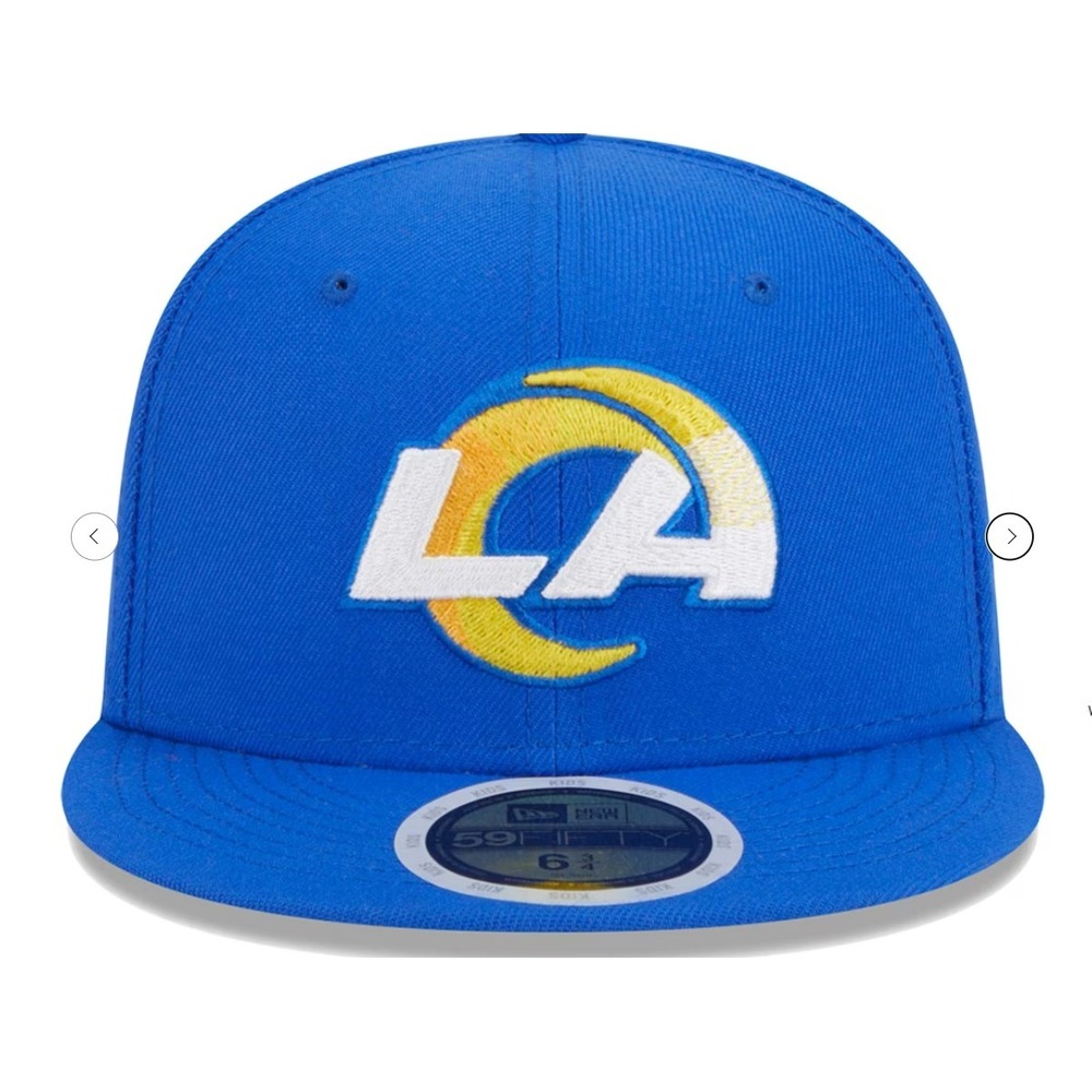 New Era® (Kids SIZE 6‎ 7/8) Los Angeles Rams 59FIFTY Fitted Hat Blue NFL Cap - Picture 2 of 5